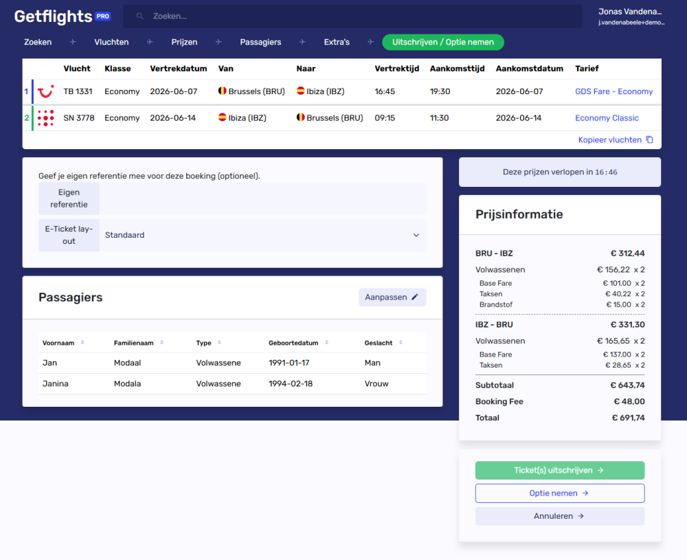 multiticket IBZ overzicht en uitschrijven