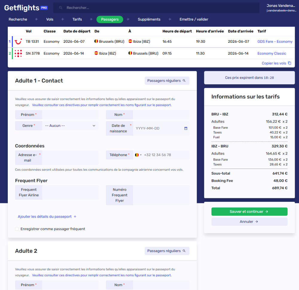 multiticket prijs en selectie overzicht IBZ fr