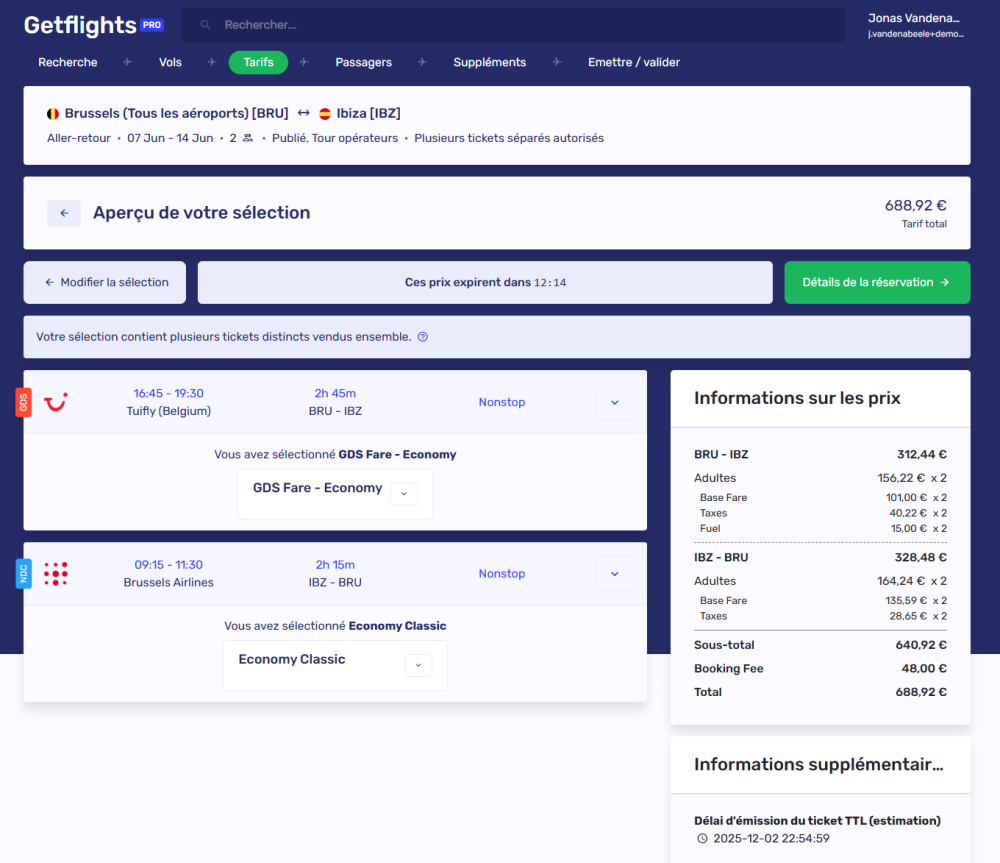 multiticket prijs en selectie overzicht IBZ fr