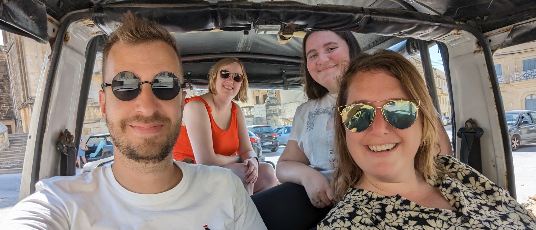 Pieterjan, Elise, Marie en Annick in Malta